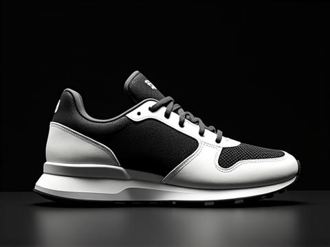 Customer designed sneaker with minimalist black and white aesthetic and subtle texture