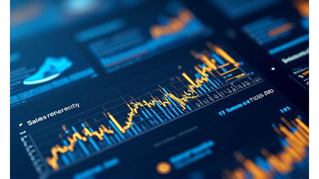 Digital dashboard displaying data charts for inventory management.