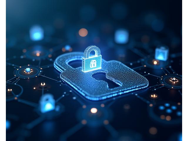 Abstract depiction of digital rights management, locks, and creative symbols.